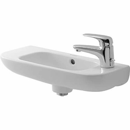 DURAVIT Bath Sink w/Right Side Tap Hole, 19-5/8" 07065000082